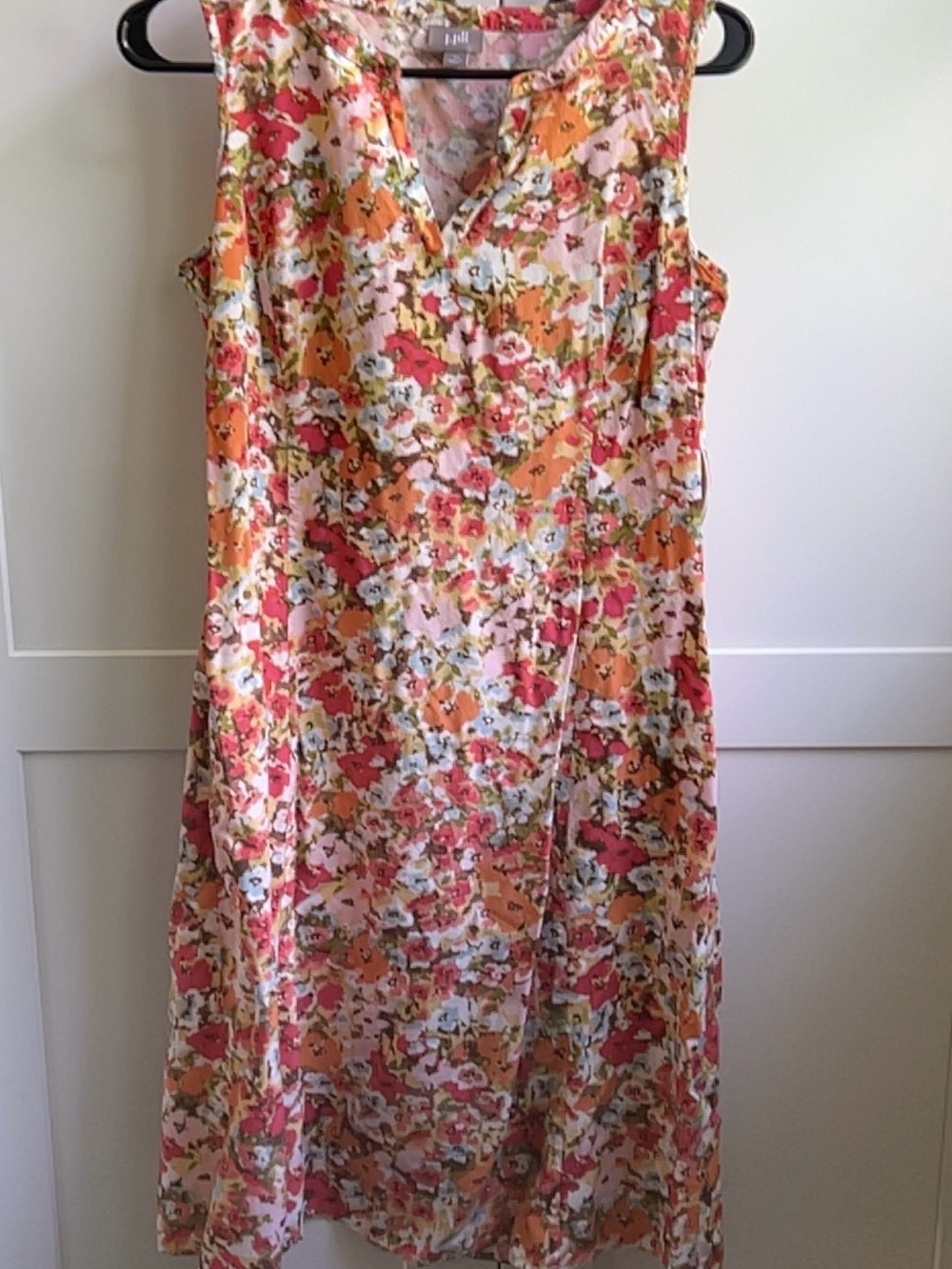 J. Jill Pink, Orange & Green Floral Midi Dress